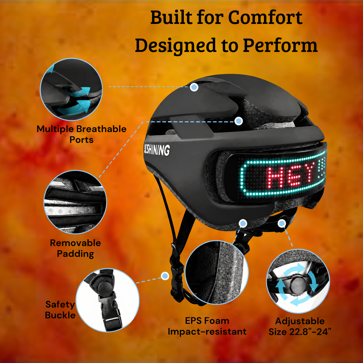 Smart Bike Helmet with LED Light