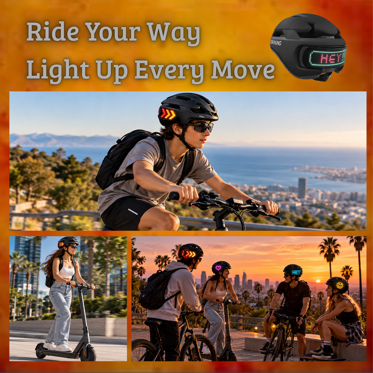 Smart Bike Helmet with LED Light